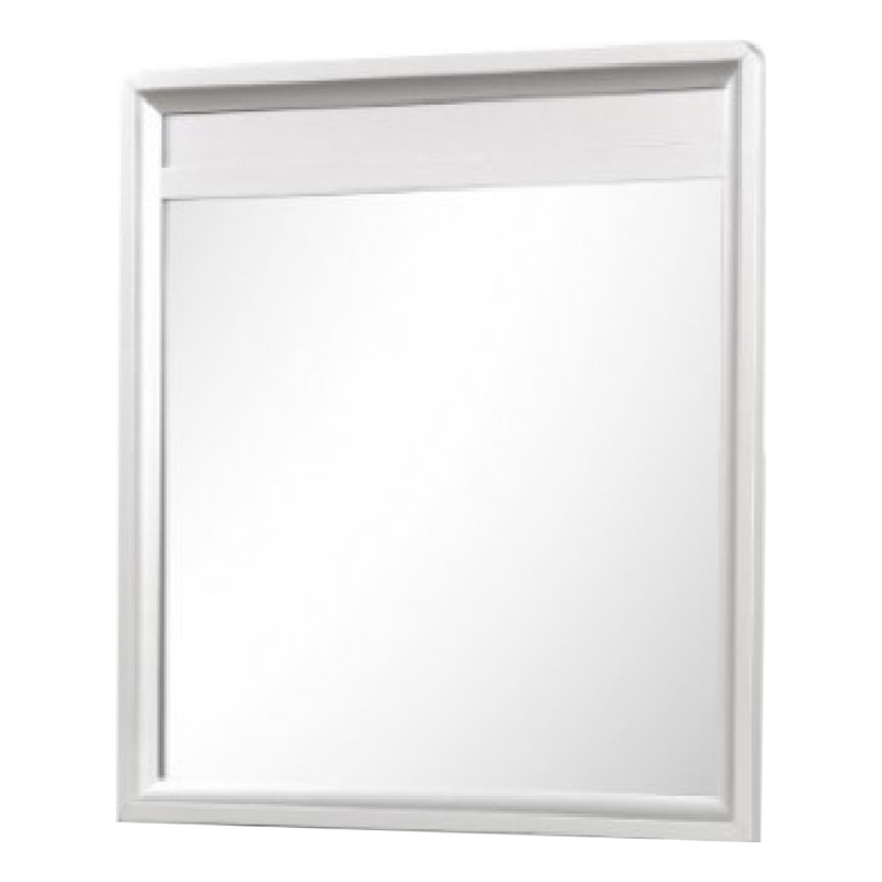 Broy 40 Inch Dresser Mirror-Champagne Gray Wood-Rounded Edges