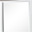 Tela Dresser Mirror-White Pinewood Frame-Dark Brown Top-36 Inch