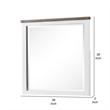 Tela Dresser Mirror-White Pinewood Frame-Dark Brown Top-36 Inch