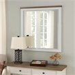 Tela Dresser Mirror-White Pinewood Frame-Dark Brown Top-36 Inch
