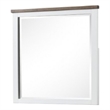 Tela Dresser Mirror-White Pinewood Frame-Dark Brown Top-36 Inch