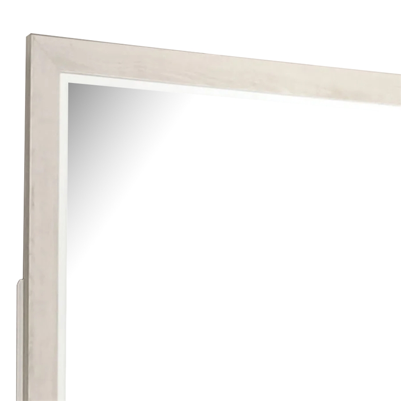 Hyao Dresser Mirror-White Wash Veneer-38 Inch Square Frame