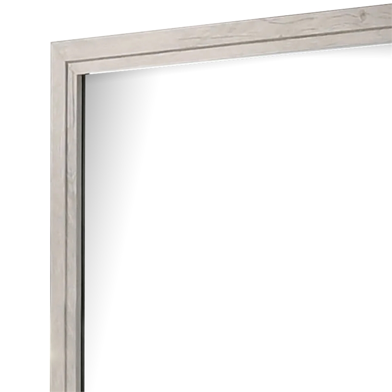 Miot Dresser Mirror-39 Inch Square Wood Frame-White Wash