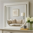 Dima Dresser Mirror-38 Inch-White Rubberwood-Embossed Panels w LED