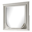 Dima Dresser Mirror-38 Inch-White Rubberwood-Embossed Panels w LED