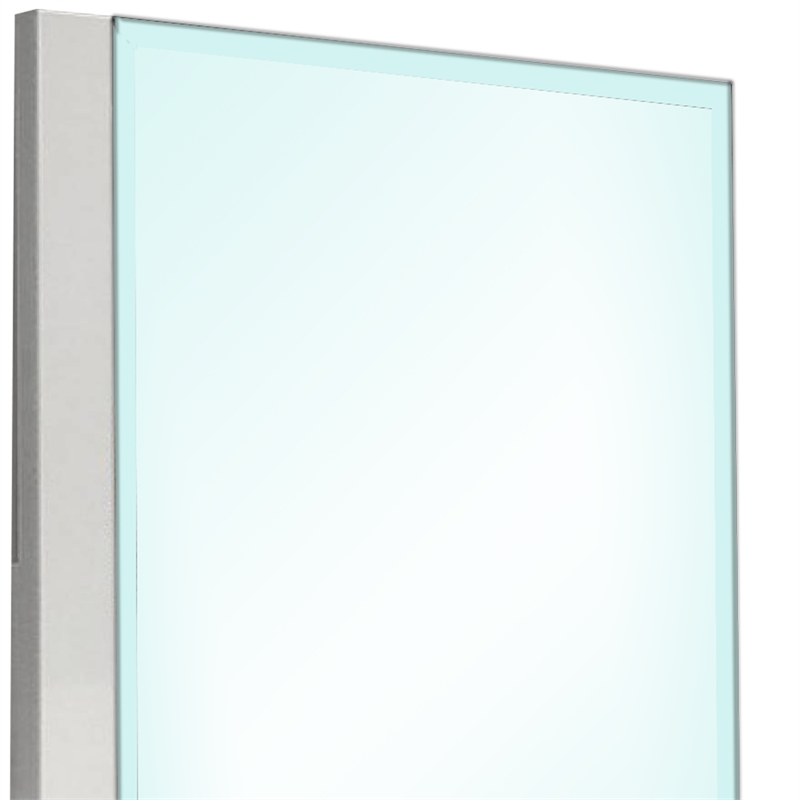 Suni Dresser Mirror-40 Inch-Sleek White Wood-Frameless Design