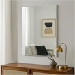Suni Dresser Mirror-40 Inch-Sleek White Wood-Frameless Design