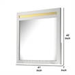 Yoki 41 Inch Dresser Mirror-Modern Glam White with Gold Acrylic Accents