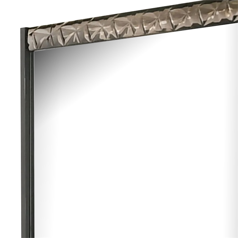 Zara 36x40 Dresser Mirror-Rectangular-Chrome Geo Molding-Ash Gray