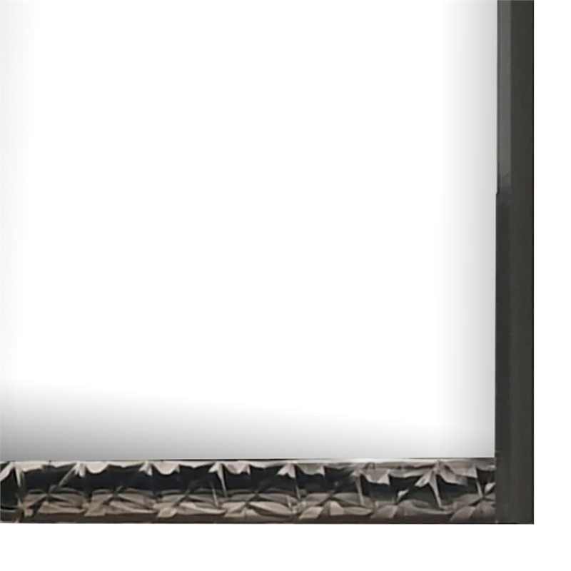 Zara 36x40 Dresser Mirror-Rectangular-Chrome Geo Molding-Ash Gray