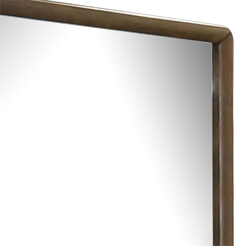 Cair Dresser Mirror-32 Inch Rectangular Frame-Round Edges-Brown Wood