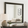 Fema Dresser Mirror-35 Inch Bevel Edge Frame-Brown Wood