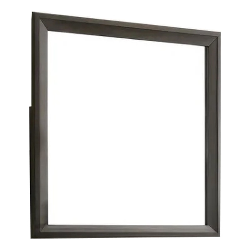 Fema Dresser Mirror-35 Inch Bevel Edge Frame-Brown Wood