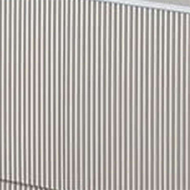 Alda Dresser Mirror-Rectangular Gray Reeded Wood-Silver Trim-38x40