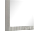 Alda Dresser Mirror-Rectangular Gray Reeded Wood-Silver Trim-38x40