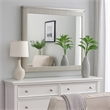 Alda Dresser Mirror-Rectangular Gray Reeded Wood-Silver Trim-38x40