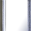Levi Dresser Mirror-38 Inch-Leaf Pattern Molding w LED-Dark Gray Wood