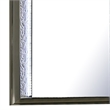 Levi Dresser Mirror-38 Inch-Leaf Pattern Molding w LED-Dark Gray Wood