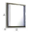 Levi Dresser Mirror-38 Inch-Leaf Pattern Molding w LED-Dark Gray Wood