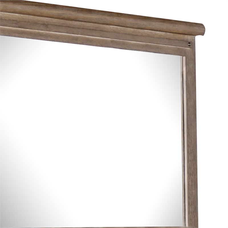 Merry Dresser Mirror-Brown Solid Wood-Rectangular 36x49 Frame