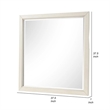 Toi Dresser Mirror-Beveled Glass-Antique White Finished Solid Wood-38 Inch