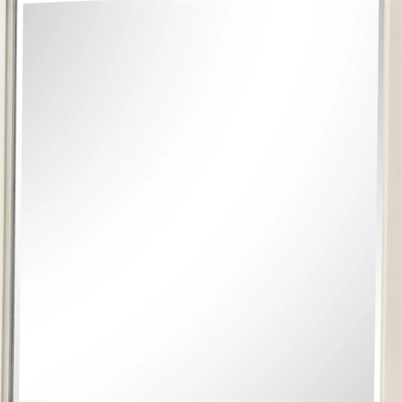 Toi Dresser Mirror-Beveled Glass-Antique White Finished Solid Wood-38 Inch