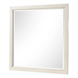 Toi Dresser Mirror-Beveled Glass-Antique White Finished Solid Wood-38 Inch