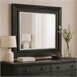 Ashen Dresser Mirror-Black Solid Wood-Rectangular Silhouette-40x46