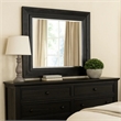 Ashen Dresser Mirror-Black Solid Wood-Rectangular Silhouette-40x46