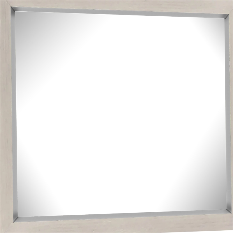Kexa Dresser Mirror-Bevel Glass-Light Gray Solid Wood Frame-34x44