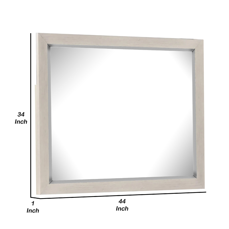 Kexa Dresser Mirror-Bevel Glass-Light Gray Solid Wood Frame-34x44