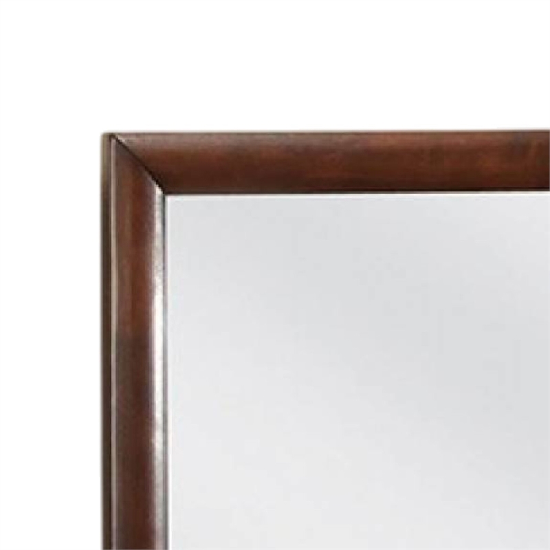 Simo Dresser Vanity Mirror-40 Inch Dark Cherry Brown Solid Wood