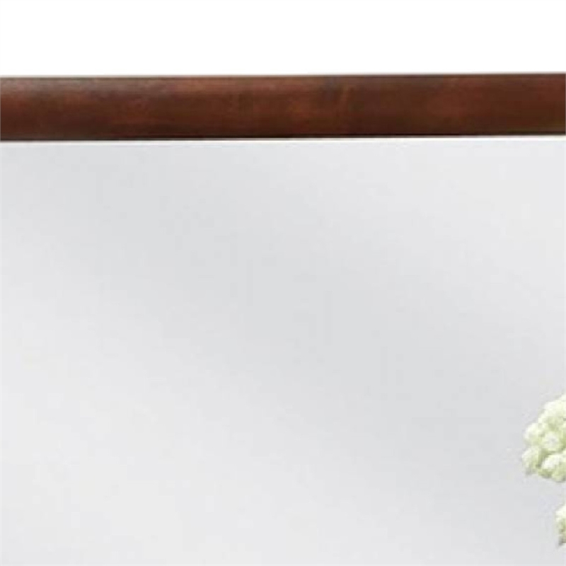 Simo Dresser Vanity Mirror-40 Inch Dark Cherry Brown Solid Wood