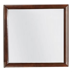 Simo Dresser Vanity Mirror-40 Inch Dark Cherry Brown Solid Wood