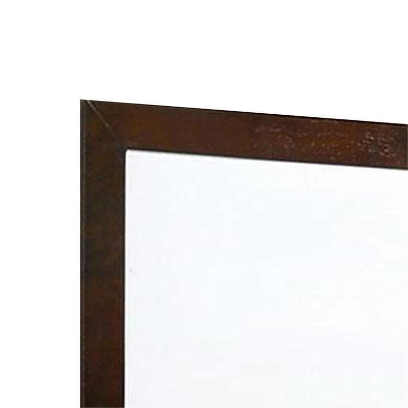 Ryla Dresser Mirror-38 Inch Square-Dark Cherry Brown Solid Wood