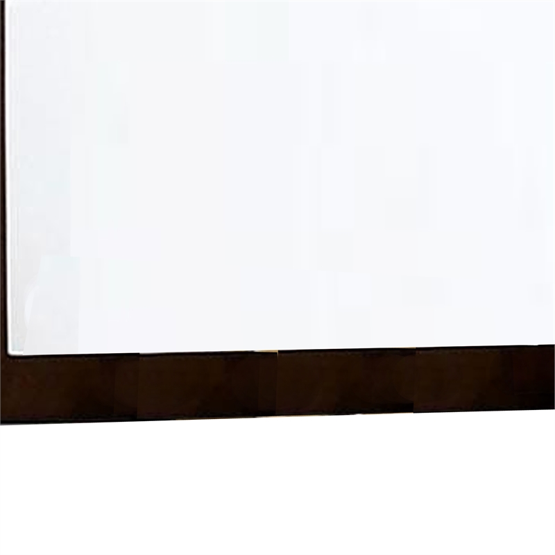 Ryla Dresser Mirror-38 Inch Square-Dark Cherry Brown Solid Wood