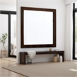 Ryla Dresser Mirror-38 Inch Square-Dark Cherry Brown Solid Wood