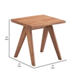 Tina 22 Inch Side End Accent Table-Angled Legs-Natural Wood Brown Finish