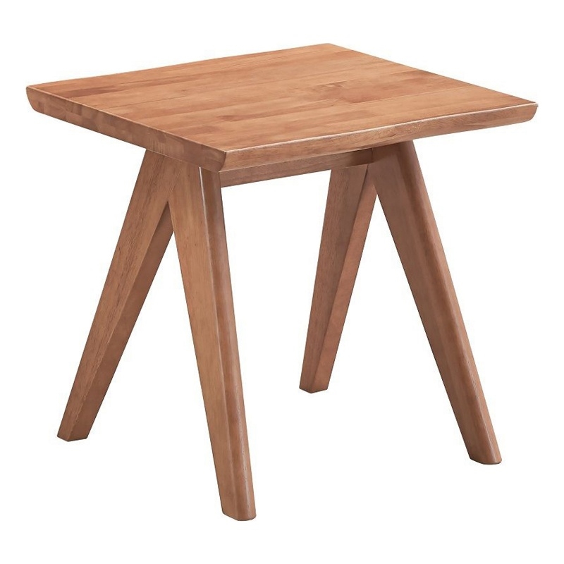 Tina 22 Inch Side End Accent Table-Angled Legs-Natural Wood Brown Finish