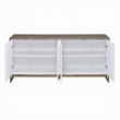 Avia Sideboard Console Cabinet-White Marble Look 4 Door Brown 65 Inch