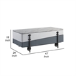 Mindy Coffee Table with Lift Top-3 Compartments-White Gray 47 Inch