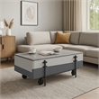 Mindy Coffee Table with Lift Top-3 Compartments-White Gray 47 Inch