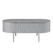 Doug Coffee Table-Gray High Gloss-Chrome Metal-Gray Wood-47 Inch