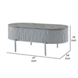 Doug Coffee Table-Gray High Gloss-Chrome Metal-Gray Wood-47 Inch