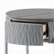 Doug Side End Table-22 Inch Gray High Gloss Wood-Chrome Metal Finish