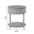 Doug Side End Table-22 Inch Gray High Gloss Wood-Chrome Metal Finish