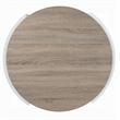 Romani Coffee Table-White High Gloss Wood-Brown Top-Round 33 Inch