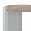 Romani Sofa Console Table-White High Gloss Wood-Brown-Oval 47 Inch