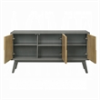 Yodo Sideboard Buffet Console-59 Inch-Brown Geometric Front Design