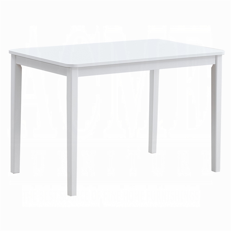 Ideli 5 Piece Dining Table Set with 4 Chairs-Brown Linen-White Wood